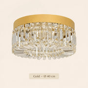 Goldene Kristall-Deckenleuchte mit Ø40 cm