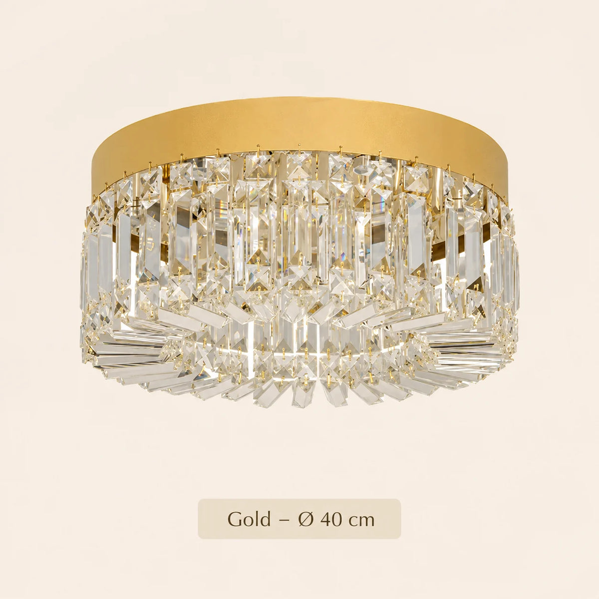 Goldene Kristall-Deckenleuchte mit Ø40 cm