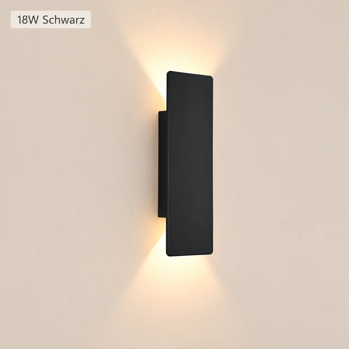 LED-Außenwandleuchte in Schwarz, 18 W, mit Licht nach oben und unten