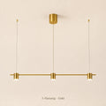 Lineare LED-Pendelleuchte in Gold mit drei Leuchten