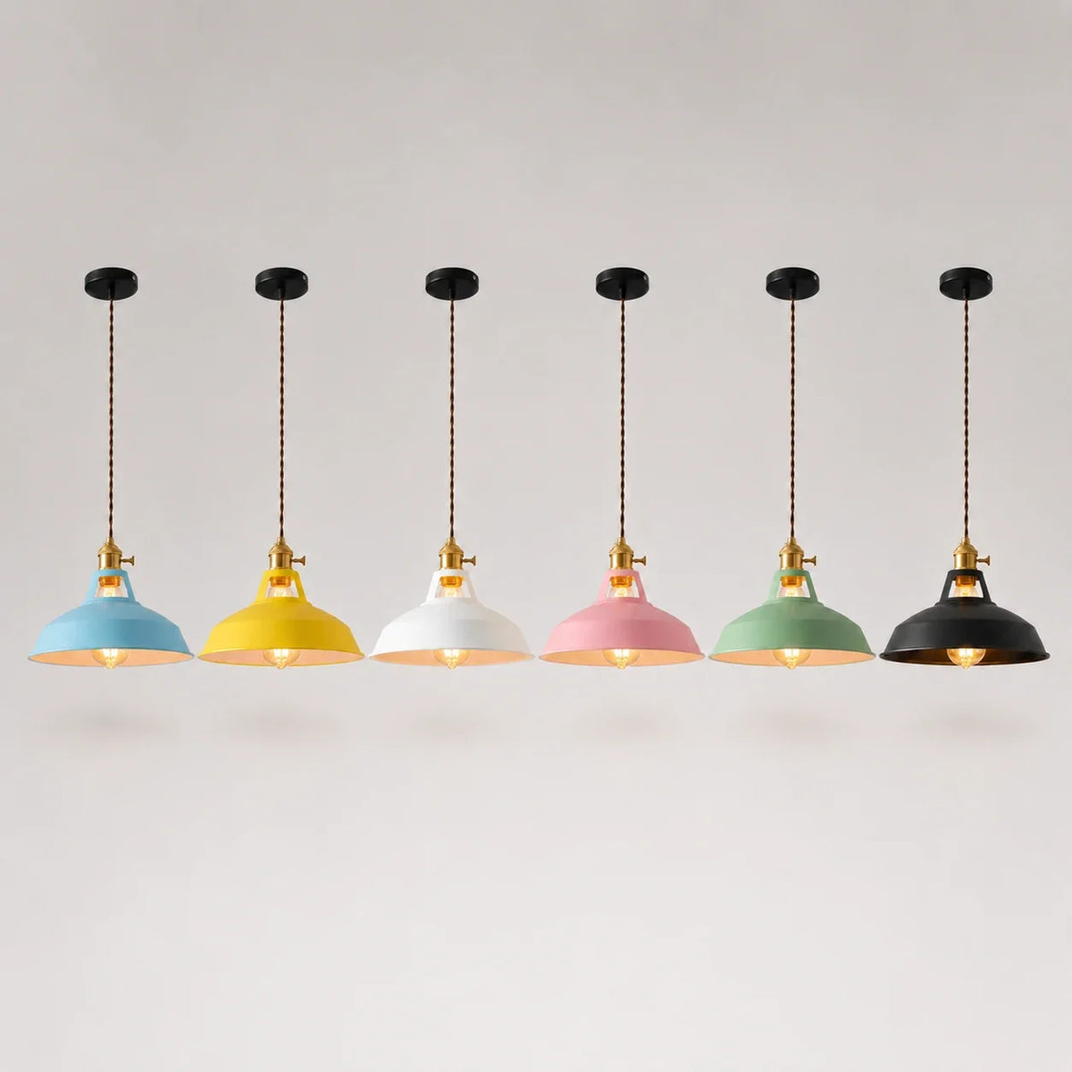 Macaron Pendelleuchte in sechs Farbvarianten mit E27-Fassung