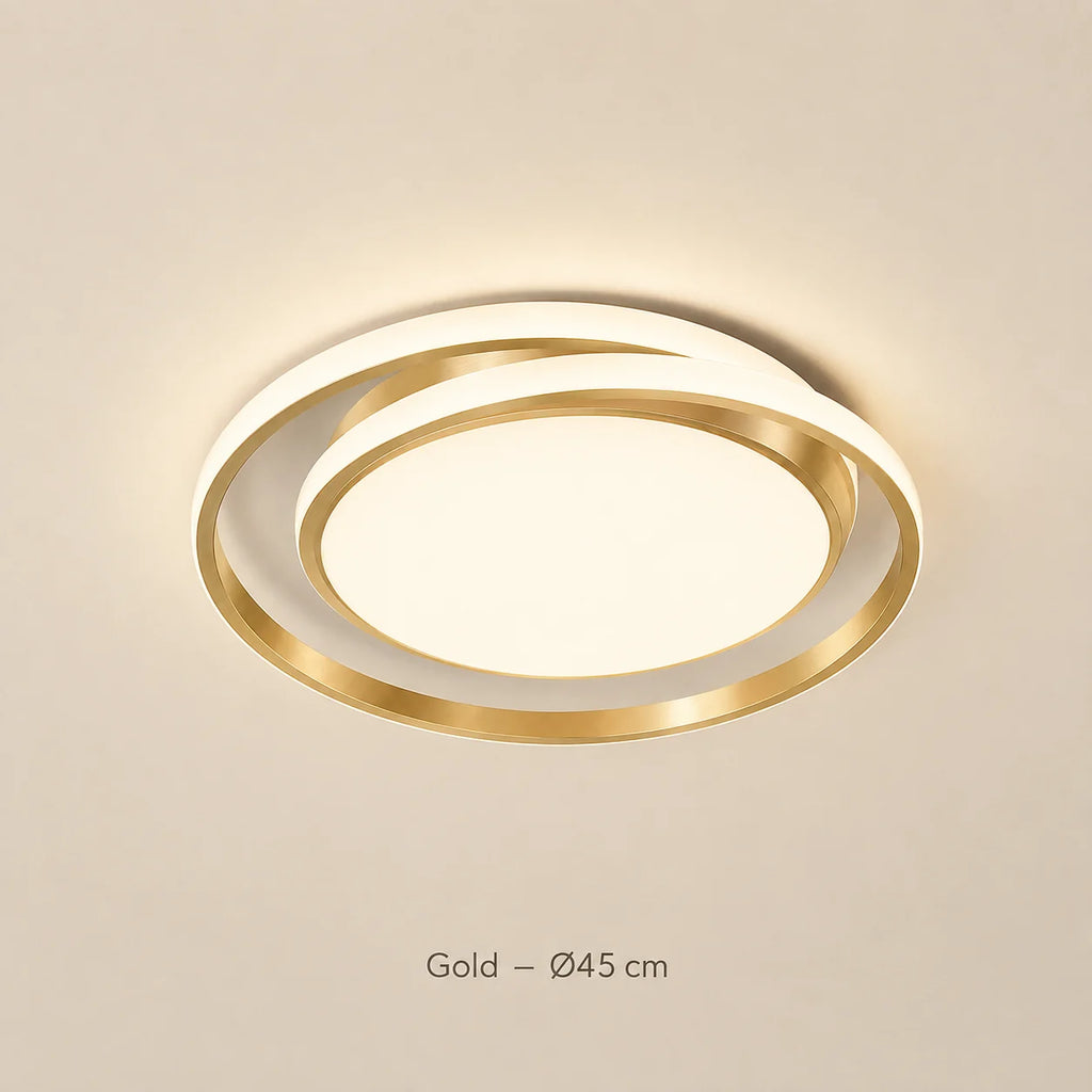 Goldene LED-Deckenleuchte mit Ringdesign, Durchmesser 45 cm
