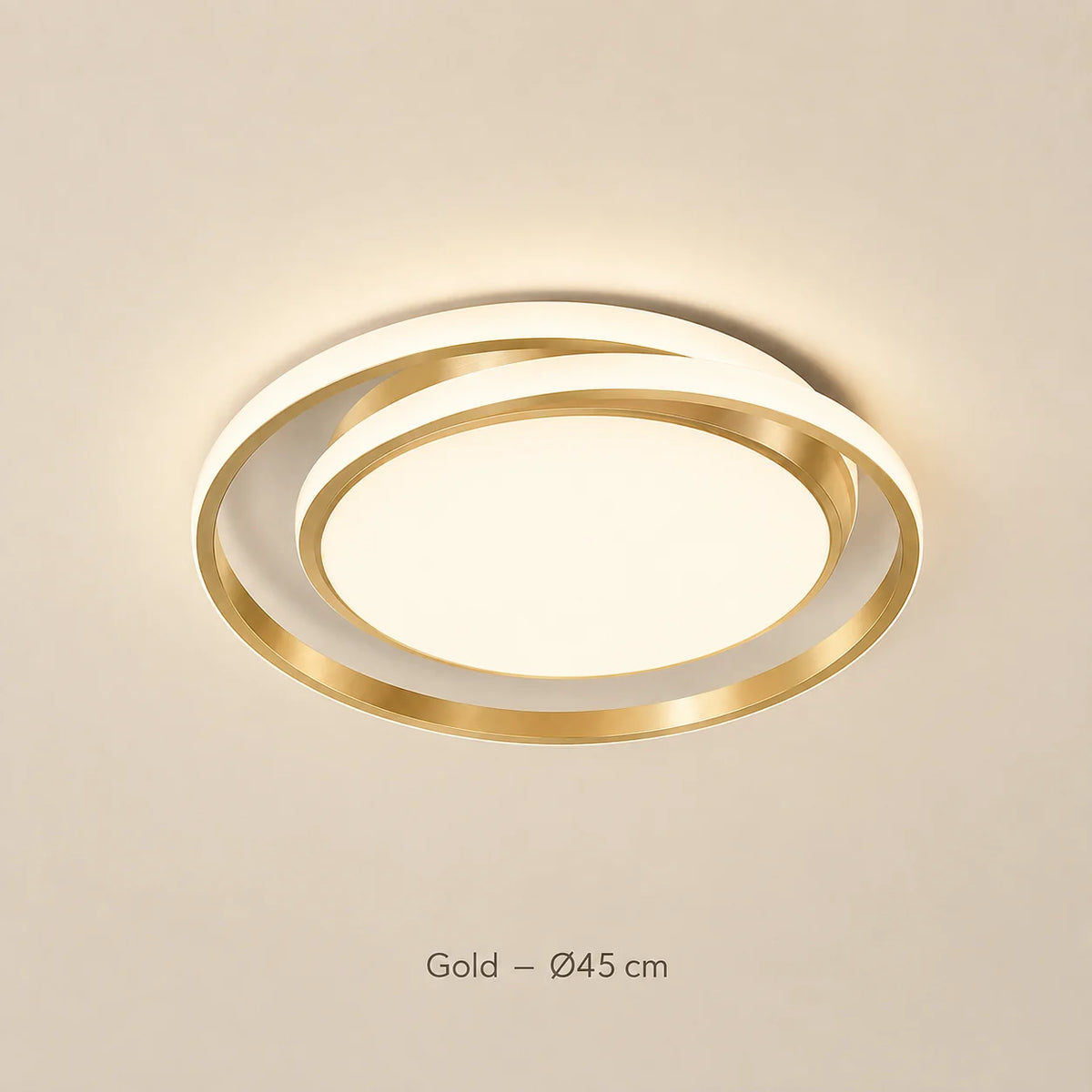 Goldene LED-Deckenleuchte mit Ringdesign, Durchmesser 45 cm