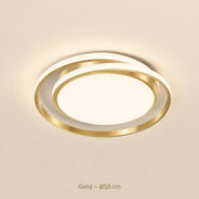 Goldene LED-Deckenleuchte mit Ringdesign, Durchmesser 55 cm