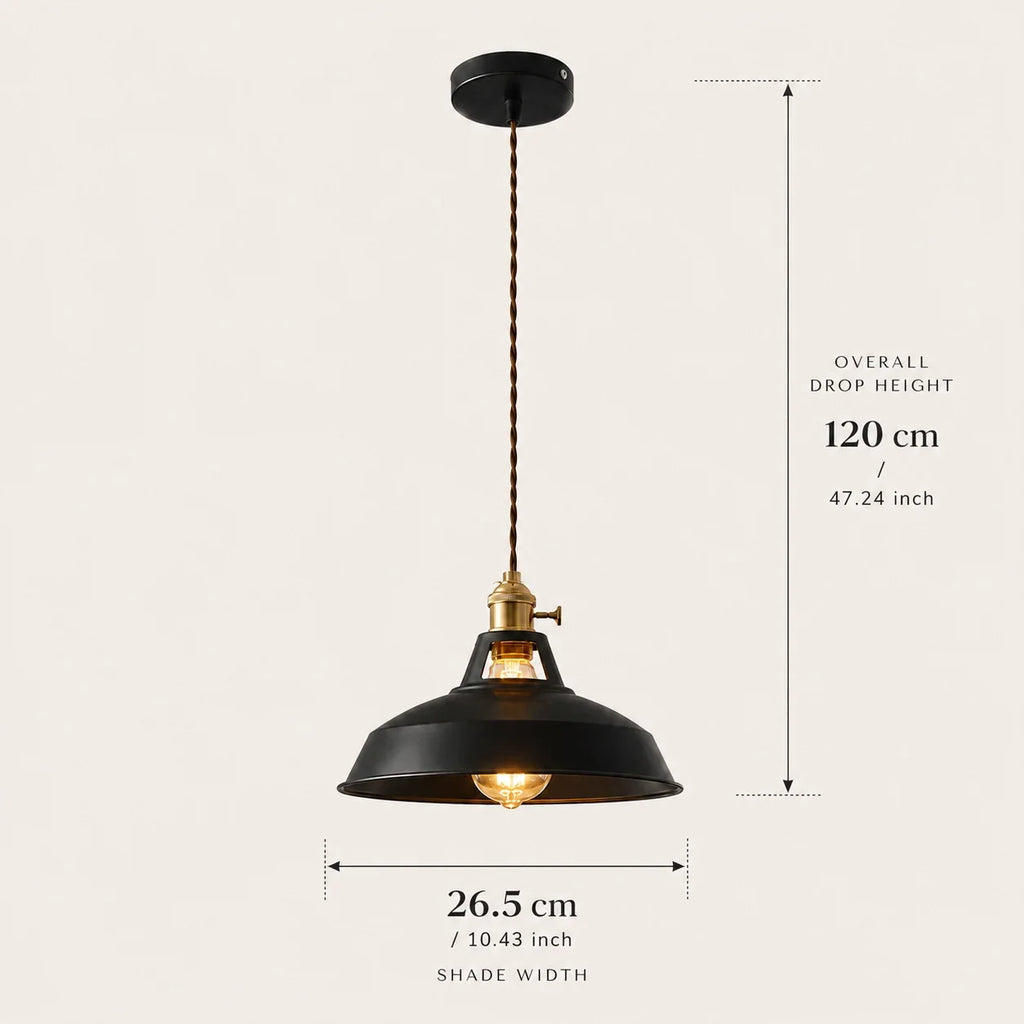 Macaron Pendelleuchte mit 120 cm Gesamthöhe und 26,5 cm Schirmdurchmesser