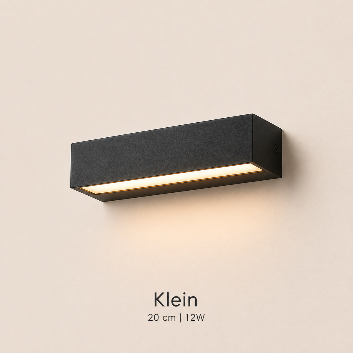 Schwarze LED-Außenwandleuchte 20 cm mit warmweißem Licht