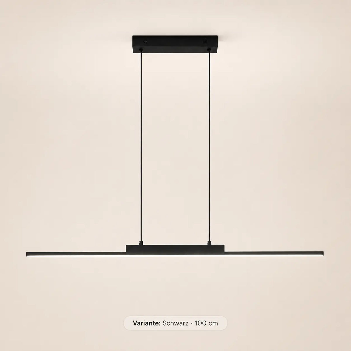Variante der schwarzen LED-Pendelleuchte mit 100 cm Länge